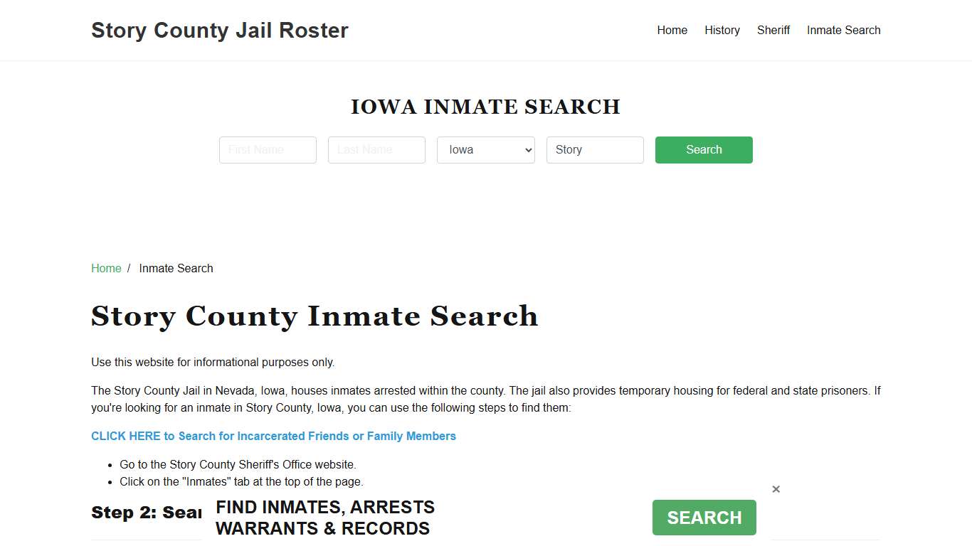 Story County, IA Detainee Lookup