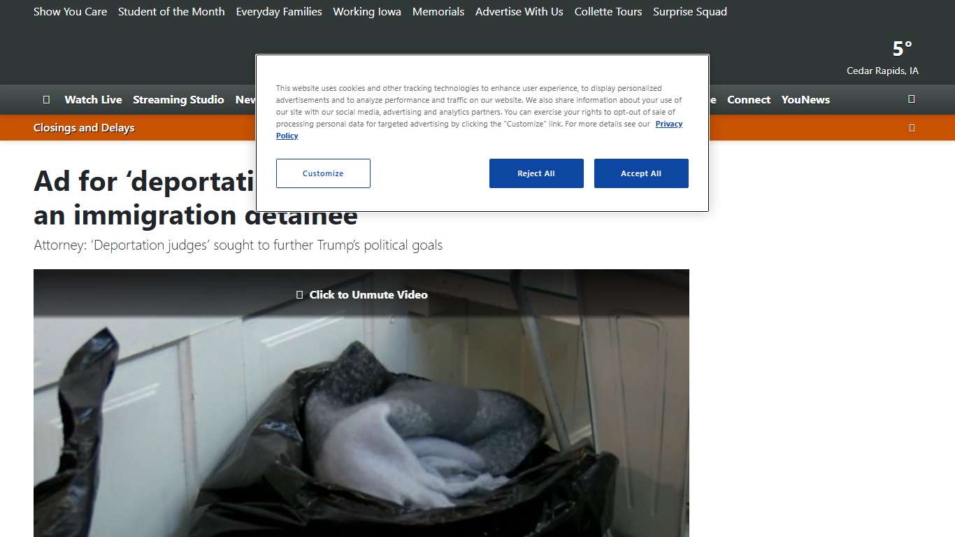 Ad for ‘deportation judges’ cited in Iowa case of an immigration detainee